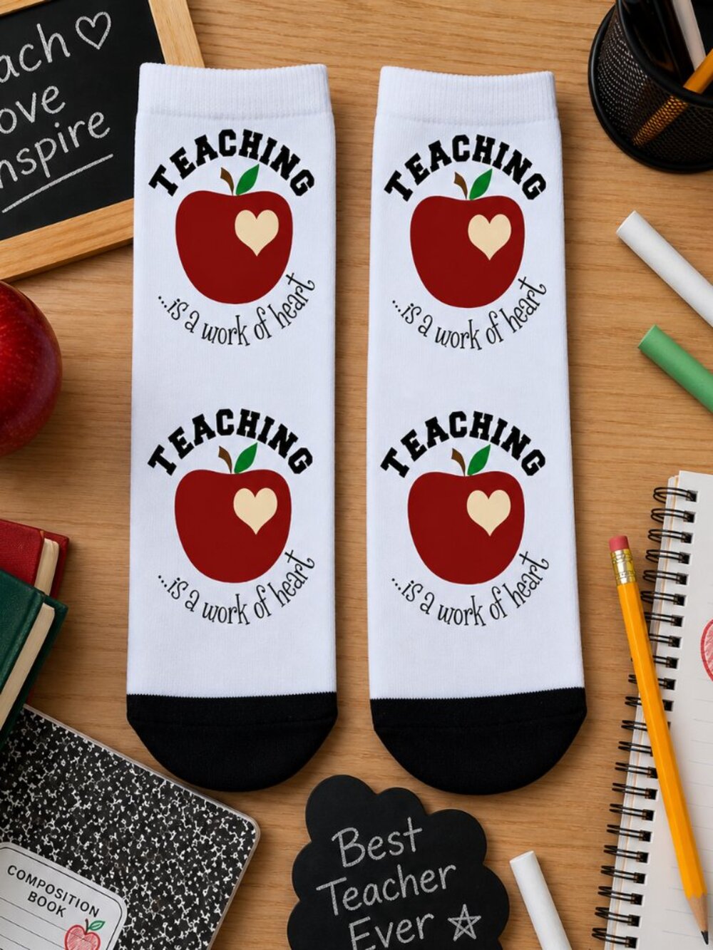Teaching Is A Work Of Heart Ankle Socks